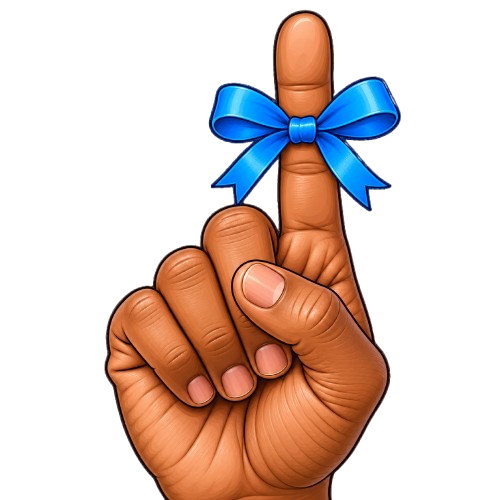 Reminder Ribbon Finger Emoji